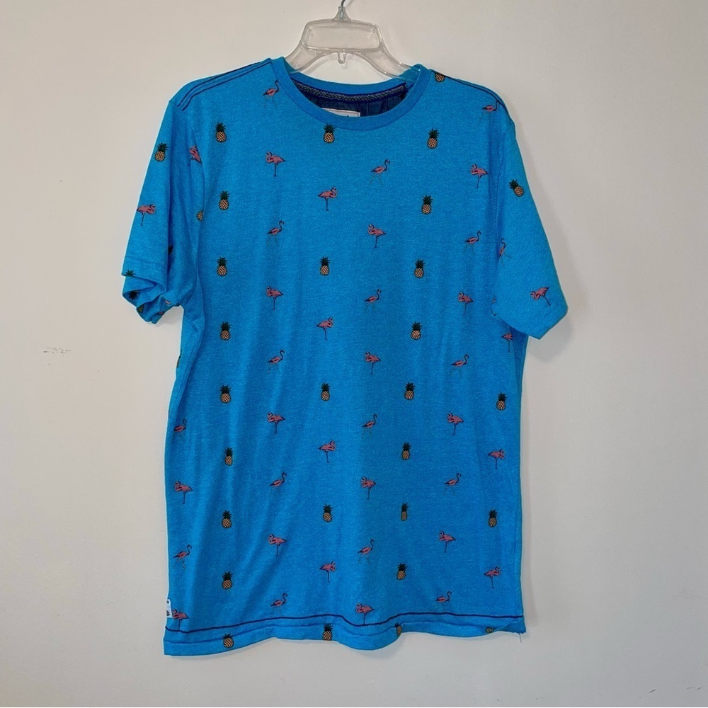 Huntington BC Surf Team Flamingo and Pineapple Crew Neck T-Shirt Size XL